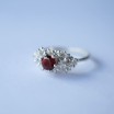 Spur solitaire ring with garnet