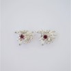 Succulent studs with pink garnets