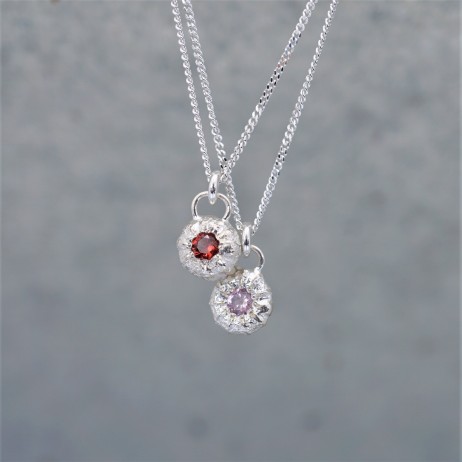 Weed Necklace with pink/purple spinel