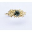 Solitaire green sapphire ring