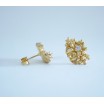 Tussie Mussie C studs with white sapphires