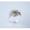 Halo ring with Zircon and Sapphires